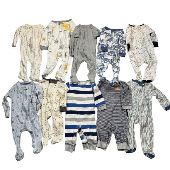 Baby Boy 3–6M Clothing Lot Footed Pajamas Pants Gap Burt’s Bees- 22 Pieces Total - Picture 7 of 8